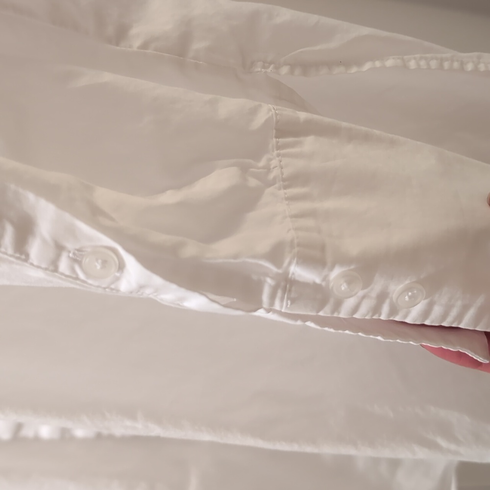 100% Cotton Mango Crisp White Oversized Shirt - Picture 6 of 7